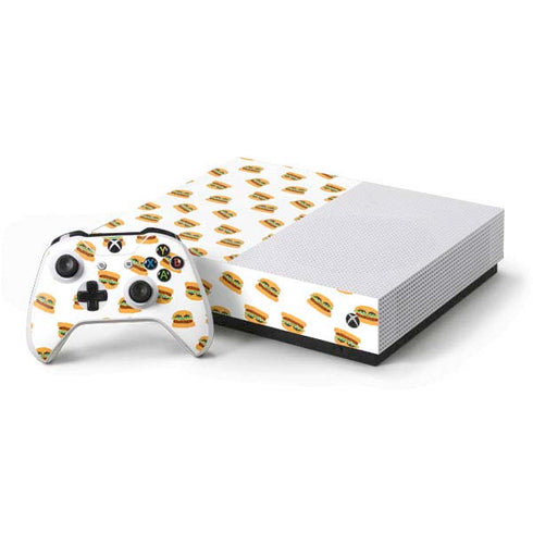 Bouffants and Broken Hearts Cute Burgers Xbox One S All-Digital Edition Bundle Skin