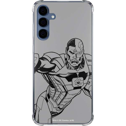 DC Comics Cyborg Comic Pop Galaxy A35 5G Clear Case