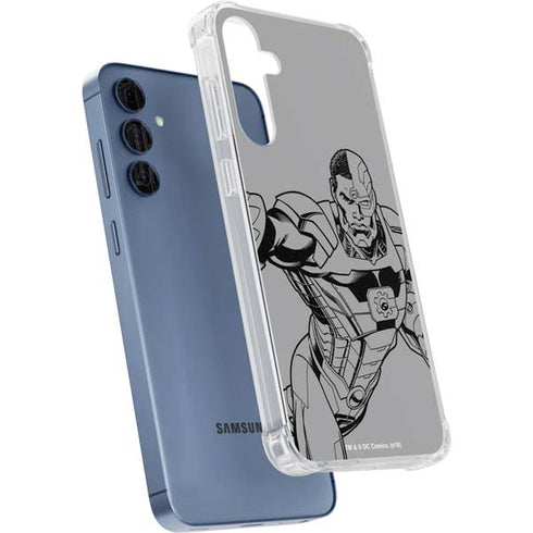 DC Comics Cyborg Comic Pop Galaxy A55 5G Clear Case