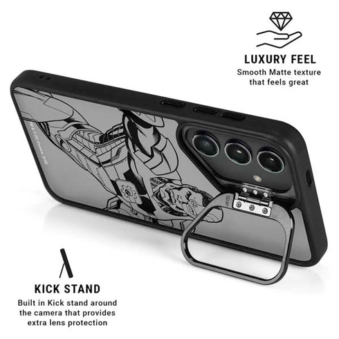 DC Comics Cyborg Comic Pop Galaxy S25 Plus Kickstand Case