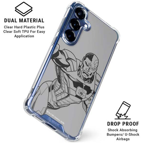 DC Comics Cyborg Comic Pop Galaxy S25 Plus Clear Case