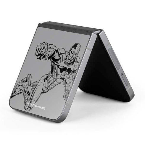 DC Comics Cyborg Comic Pop Galaxy Z Flip6 Skin