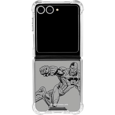 DC Comics Cyborg Comic Pop Galaxy Z Flip7 Clear Case