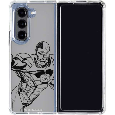 DC Comics Cyborg Comic Pop Galaxy Z Fold5 5G Clear Case