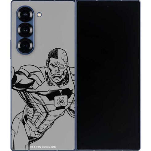 DC Comics Cyborg Comic Pop Galaxy Z Fold6 Skin