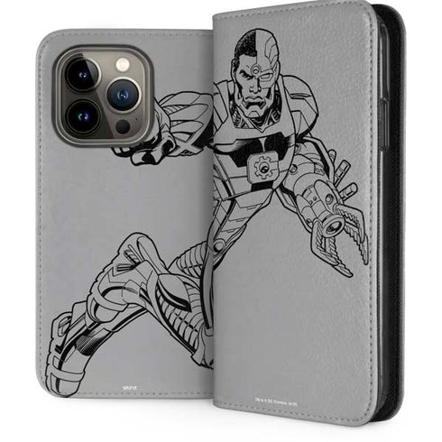 DC Comics Cyborg Comic Pop iPhone 14 Pro Folio Case