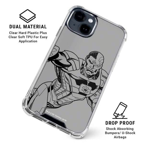 DC Comics Cyborg Comic Pop iPhone 15 Clear Case