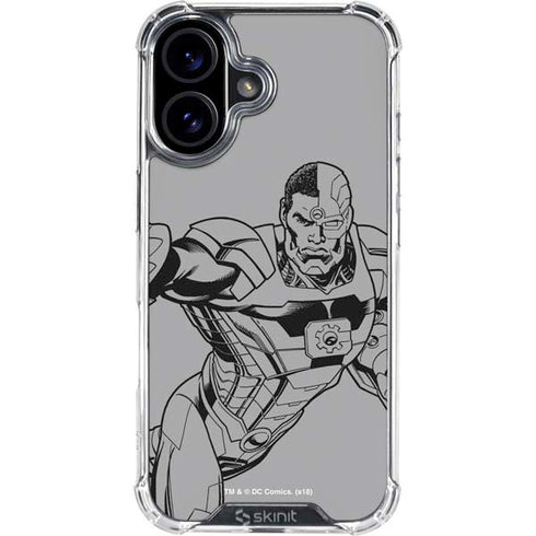DC Comics Cyborg Comic Pop iPhone 16 Plus Clear Case