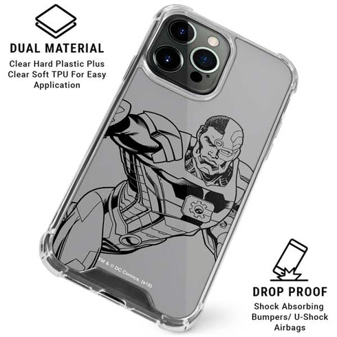 DC Comics Cyborg Comic Pop iPhone 16 Pro Clear Case