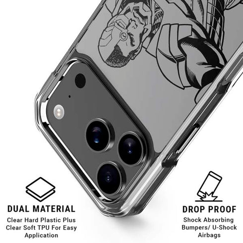 DC Comics Cyborg Comic Pop iPhone 18 Pro Clear Case