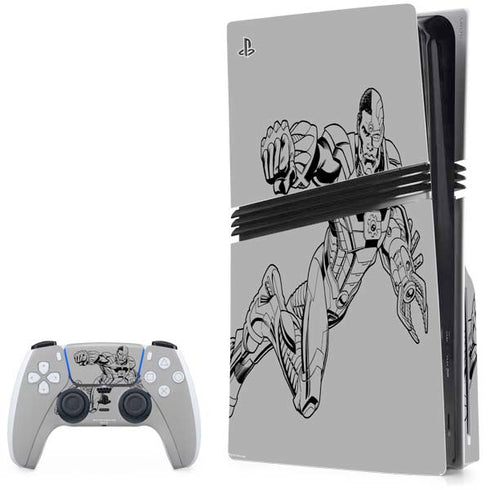 DC Comics Cyborg Comic Pop PS5 Pro Disk Bundle Skin