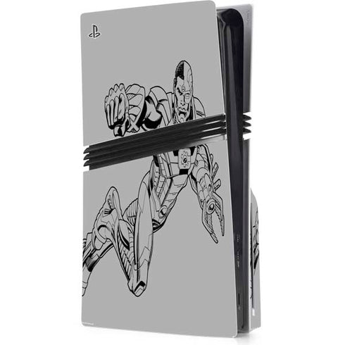 DC Comics Cyborg Comic Pop PS5 Pro Disk Console Skin