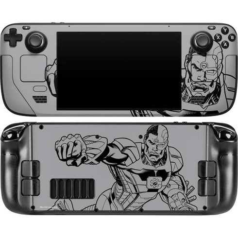 DC Comics Cyborg Comic Pop Steam Deck Handheld Gaming Computer OLED Skin