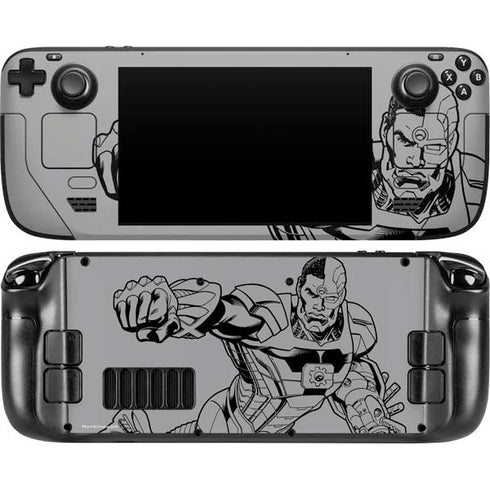 DC Comics Cyborg Comic Pop Steam Deck Handheld Gaming Computer Skin