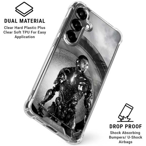 The Justice League (2017) Cyborg Poster Galaxy S26 Plus Clear Case