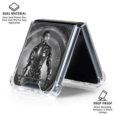 The Justice League (2017) Cyborg Poster Galaxy Z Flip6 Clear Case