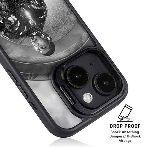 The Justice League (2017) Cyborg Poster iPhone 15 Plus Kickstand Case