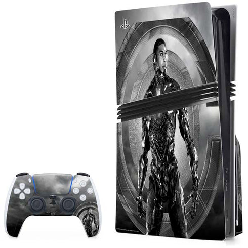 The Justice League (2017) Cyborg Poster PS5 Pro Disk Bundle Skin