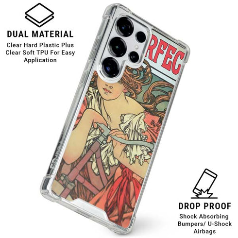 Alphonse Mucha Cycles Perfecta Galaxy S25 Ultra Clear Case