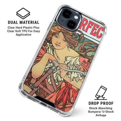 Alphonse Mucha Cycles Perfecta iPhone 15 Clear Case