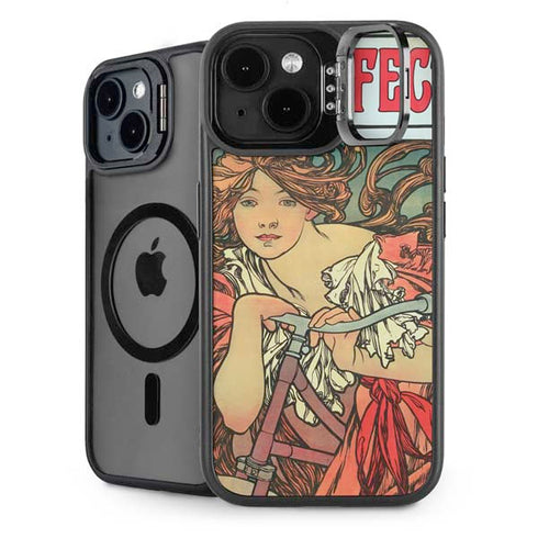 Alphonse Mucha Cycles Perfecta iPhone 15 Kickstand Case