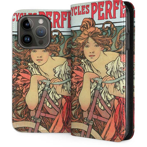 Alphonse Mucha Cycles Perfecta iPhone 15 Pro Folio Case