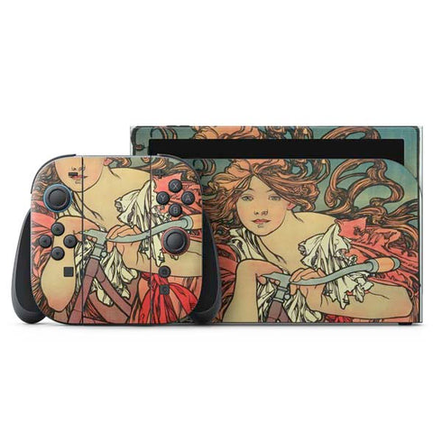 Alphonse Mucha Cycles Perfecta Nintendo Switch 2 (2025) with Joy-Con Skin