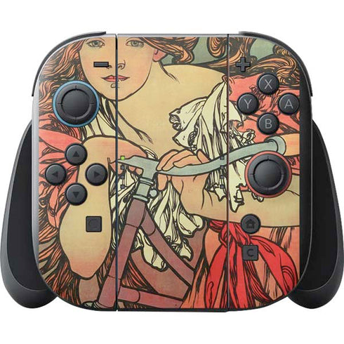 Alphonse Mucha Cycles Perfecta Nintendo Switch 2 (2025) with Joy-Con Skin