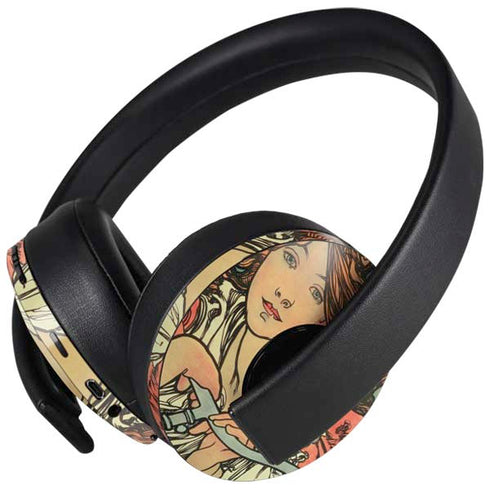 Alphonse Mucha Cycles Perfecta PlayStation 4 Gold Wireless Headset Skin