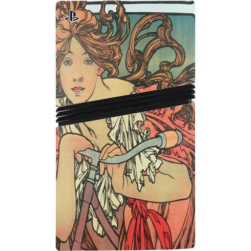 Alphonse Mucha Cycles Perfecta PS5 Pro Disk Console Skin