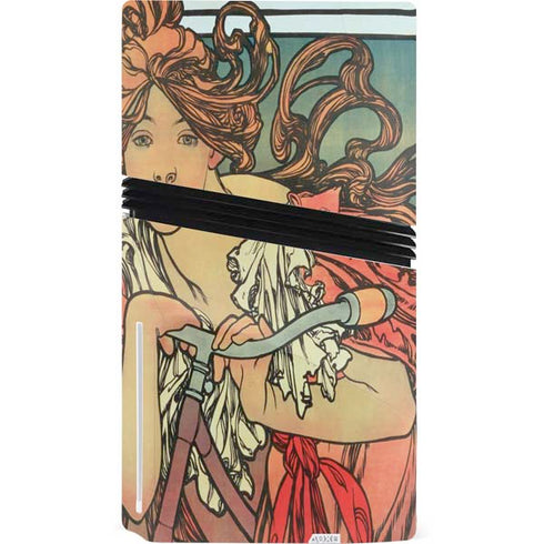 Alphonse Mucha Cycles Perfecta PS5 Pro Disk Console Skin
