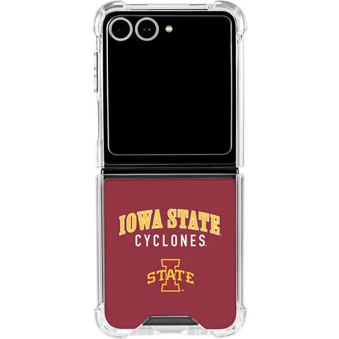 Iowa State University Collegiate Text Galaxy Z Flip7 Clear Case