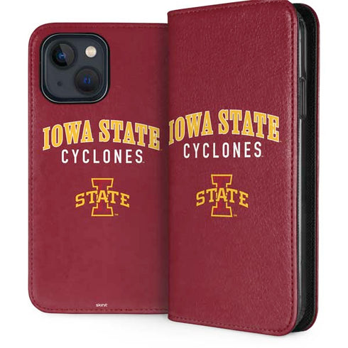 Iowa State University Collegiate Text iPhone 15 Plus Folio Case