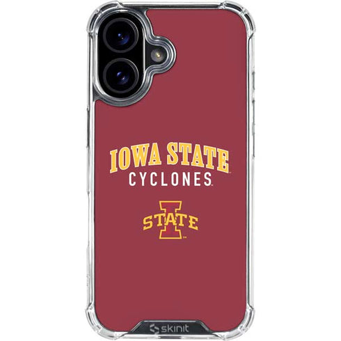 Iowa State University Collegiate Text iPhone 16 Plus Clear Case