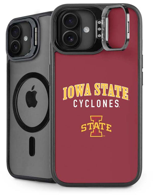 Iowa State University Collegiate Text iPhone 16 Plus Kickstand Case