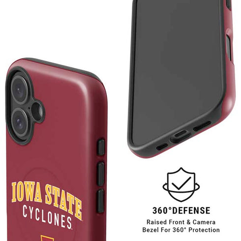 Iowa State University Collegiate Text iPhone 16 Plus Magsafe Impact Case
