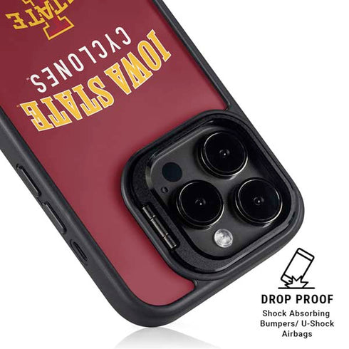 Iowa State University Collegiate Text iPhone 16 Pro Max Kickstand Case