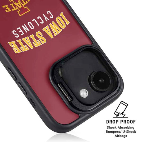 Iowa State University Collegiate Text iPhone 16e Kickstand Case