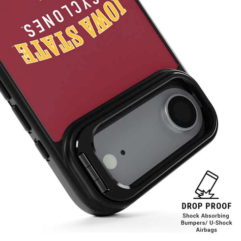 Iowa State University Collegiate Text iPhone 17 Air Kickstand Case