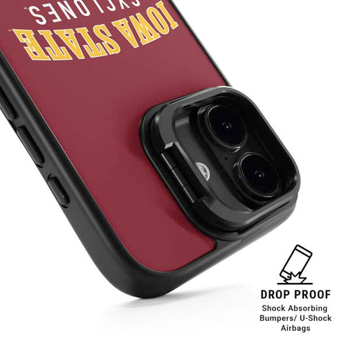 Iowa State University Collegiate Text iPhone 17 Kickstand Case