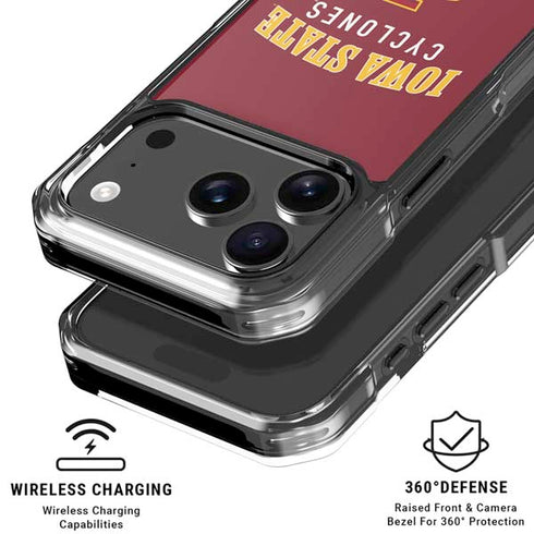Iowa State University Collegiate Text iPhone 18 Pro Clear Case