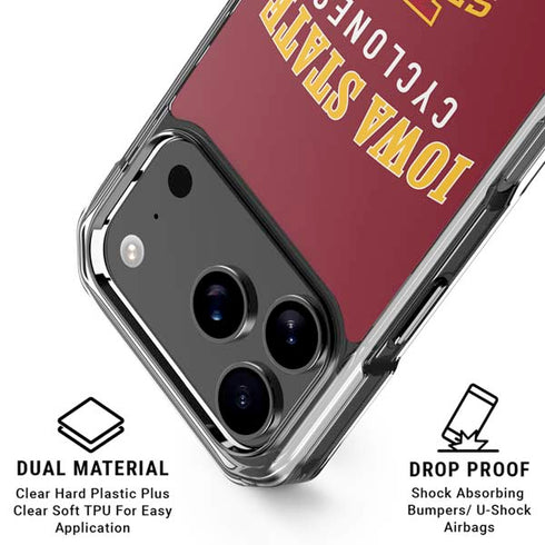 Iowa State University Collegiate Text iPhone 18 Pro Clear Case