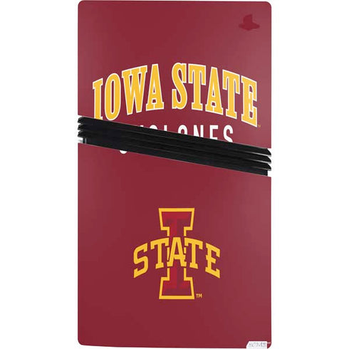 Iowa State University Collegiate Text PS5 Pro Console Skin