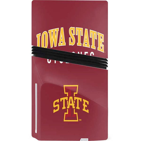 Iowa State University Collegiate Text PS5 Pro Disk Console Skin