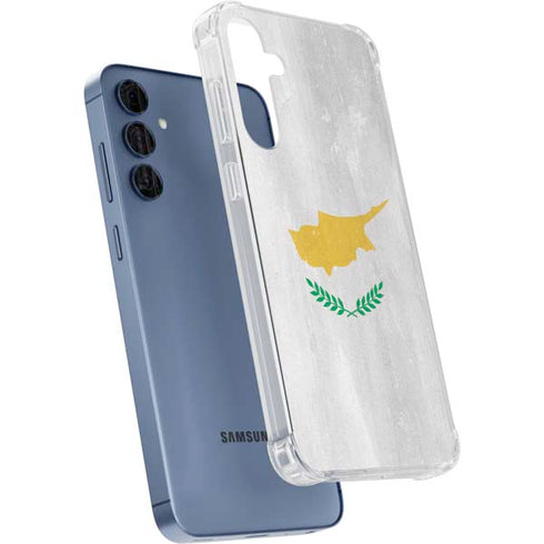 Cyprus Flag Distressed Galaxy A55 5G Clear Case