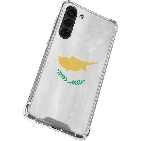 Cyprus Flag Distressed Galaxy S24 FE Clear Case