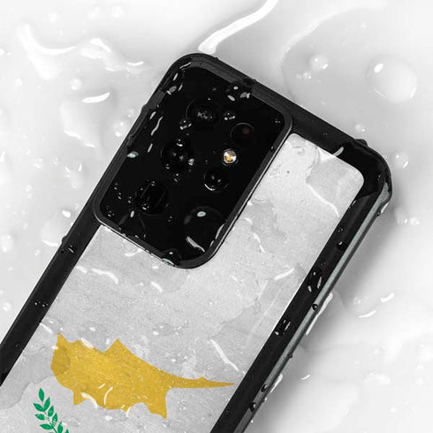 Cyprus Flag Distressed Galaxy S24 Ultra Waterproof Case
