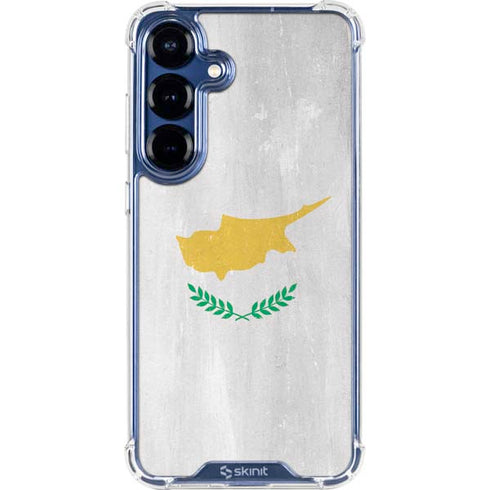 Cyprus Flag Distressed Galaxy S25 Clear Case