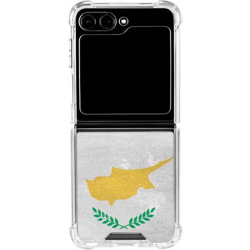 Cyprus Flag Distressed Galaxy Z Flip6 Clear Case