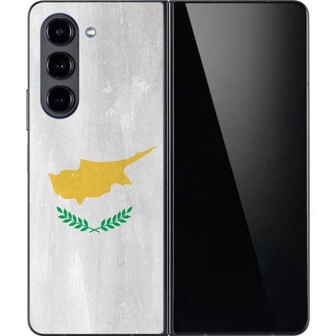 Cyprus Flag Distressed Galaxy Z Fold5 5G Skin